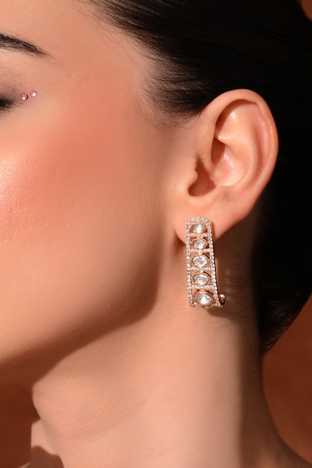 ChhavI'S Jewels Polki Embellished Earrings 