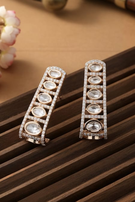 ChhavI'S Jewels Polki Embellished Earrings 