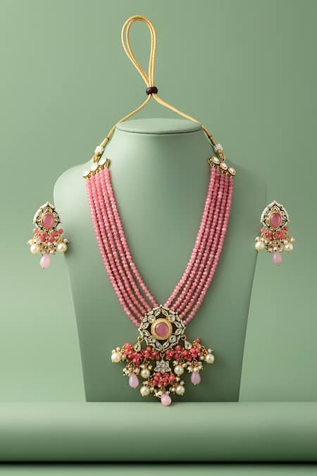 ChhavI'S Jewels Kundan Embellished Pendant Necklace Set 
