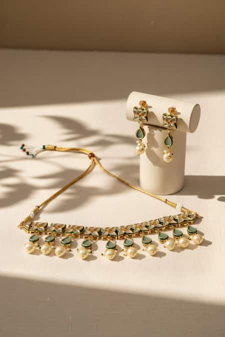 ChhavI'S Jewels Polki Embellished Choker Set 