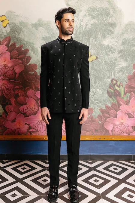 PRAVALIKA KOLA Ceraun Embellished Bandhgala Set 