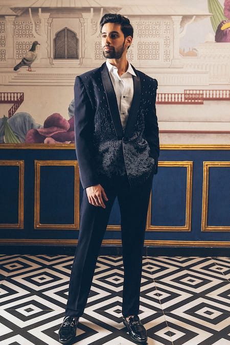 PRAVALIKA KOLA Stellar Embellished Suit Trouser Set 