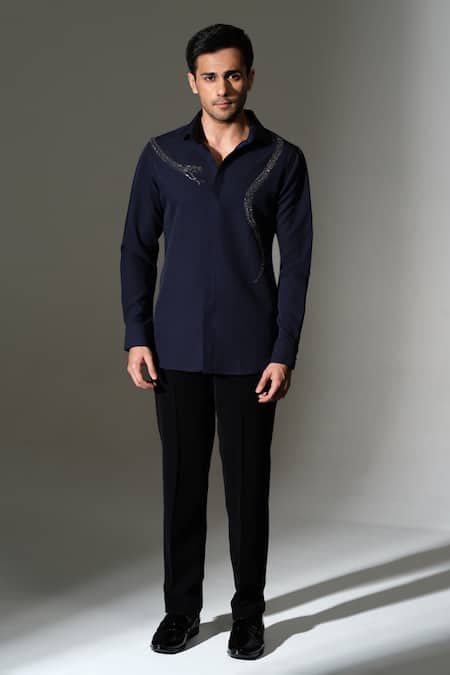 PRAVALIKA KOLA Twist of Hiss Embellished Shirt 