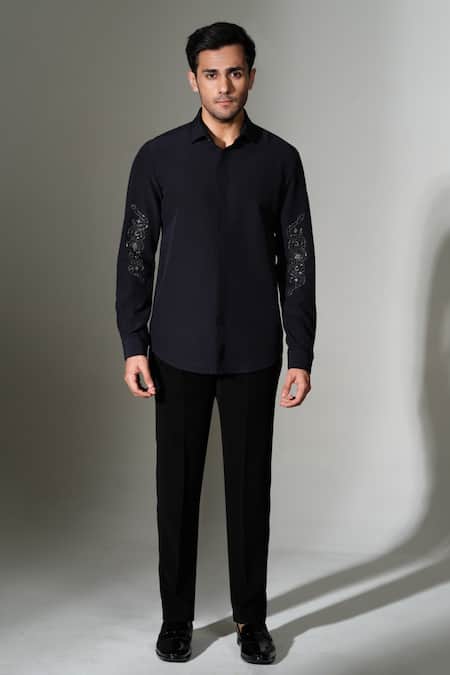 PRAVALIKA KOLA Caduceus Beaded Sleeves Shirt 