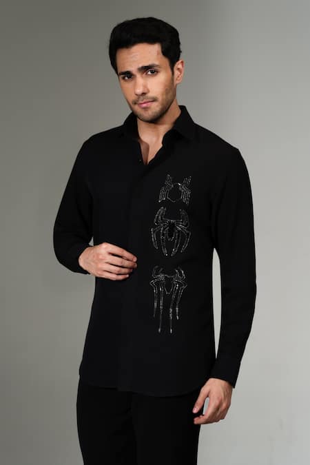 PRAVALIKA KOLA Spider Embroidered Shirt 