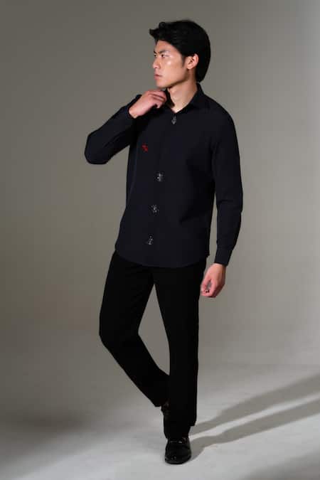 PRAVALIKA KOLA Hand Embroidered Shirt 