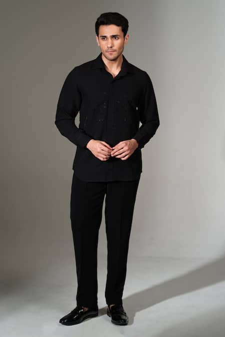 PRAVALIKA KOLA Texture Circular Lines Shirt 