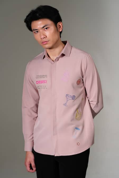 PRAVALIKA KOLA Cheers Embroidered Shirt 