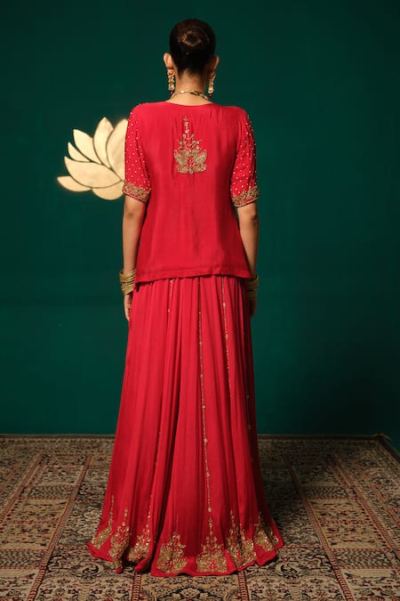 Niloufer By Aasif Ally Embroidered Kurta Sharara Set 