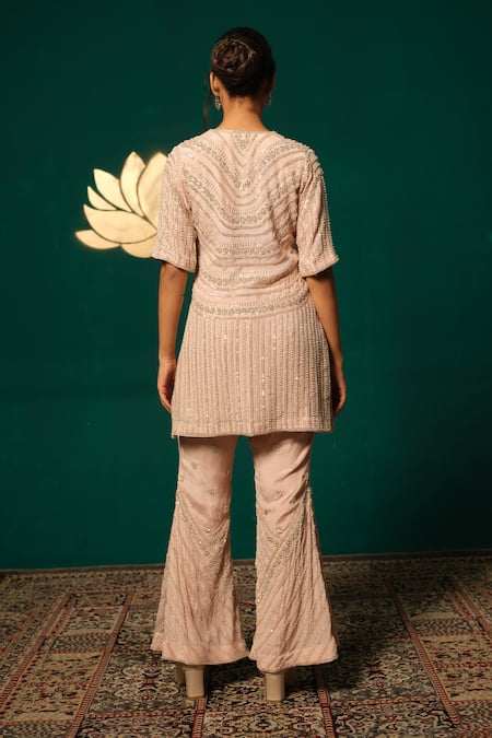 Niloufer By Aasif Ally Chinon Embroidered Kurta & Pant Set 