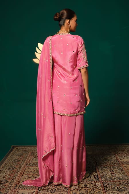 Niloufer By Aasif Ally Cutdana Embroidered Kurta Sharara Set 