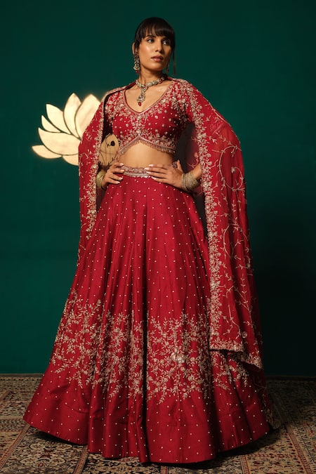 Niloufer By Aasif Ally Zardozi Work Lehenga Set 