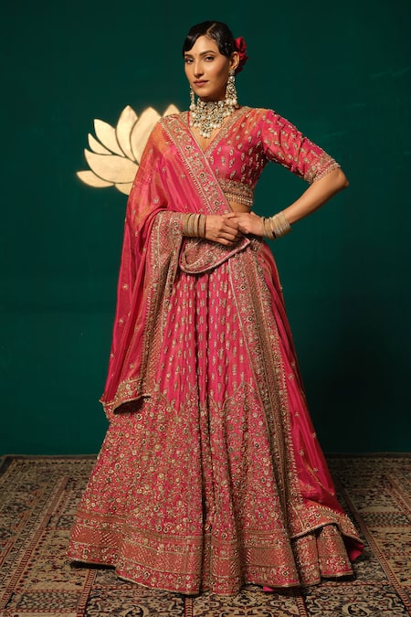 Niloufer By Aasif Ally Zardozi & Sequin Embellished Lehenga Set 