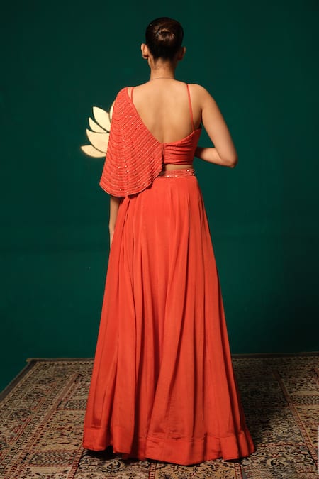 Niloufer By Aasif Ally Cutdana & Sequin Work Lehenga & Top Set 