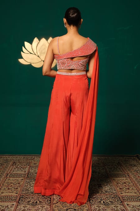 Niloufer By Aasif Ally One Shoulder Cape Sharara Set 