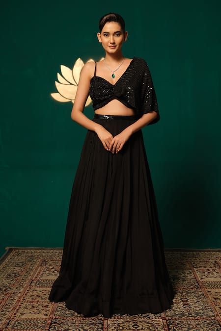 Niloufer By Aasif Ally Cutdana Work Lehenga & Top Set 