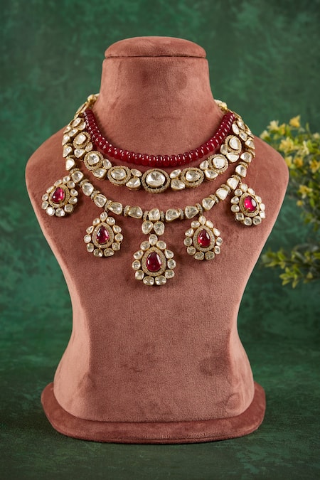 Kaari Chaaya Polki Layered Choker Necklace 