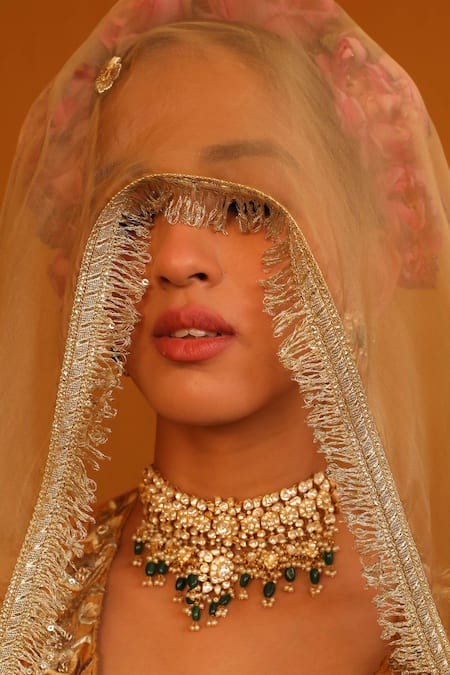 Buy_Kaari_Green Devina Vellore Polki Choker _Online_at_Aza_Fashions