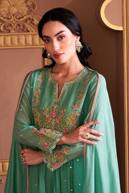 Kaari_Gold Plated Beads, Pearls, Stones Shahnaz Polki Chandbalis _Online_at_Aza_Fashions