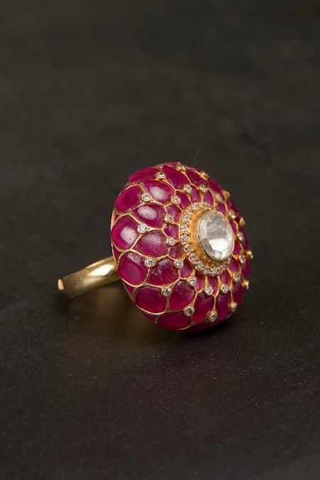 Kaari White Stones, Kanishka Polki Ring Online at Aza Fashions Kaari_White Stones, Kanishka Polki Ring _Online_at_Aza_Fashions