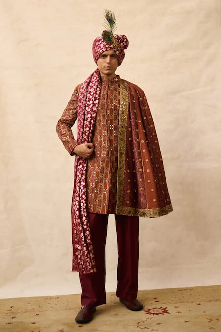Itrh Rajvesha Brocade Sherwani & Pant Set 