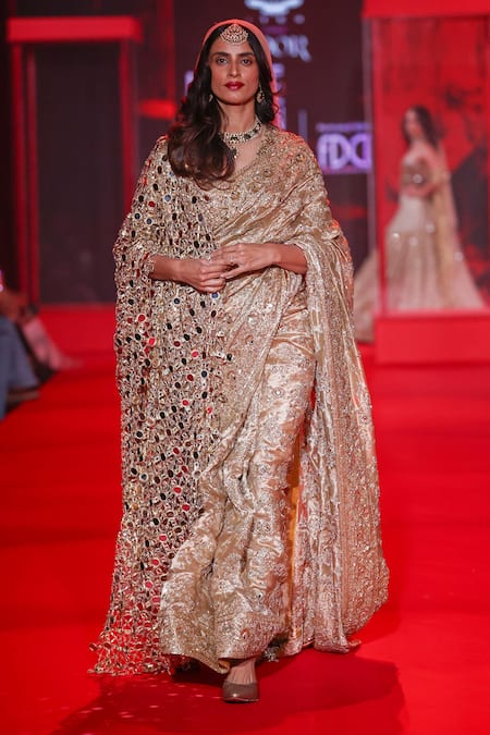 Itrh Kanakprabha Tissue Saree Set With Veil 