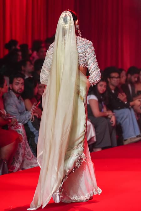 Itrh Amodini Organza Jadaau Organza Saree & Jewelled Blouse 