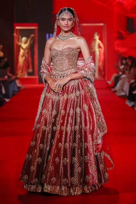 Itrh Arunima Panelled Embroidered Lehenga Set 