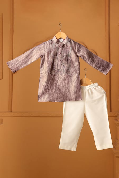 Casa Ninos Amethyst Pintuck Kurta Set 