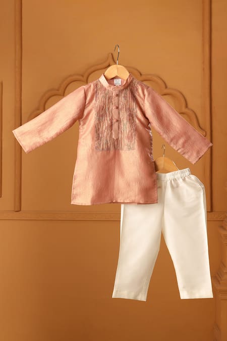 Casa Ninos Peach Noor Kurta Pant Set 