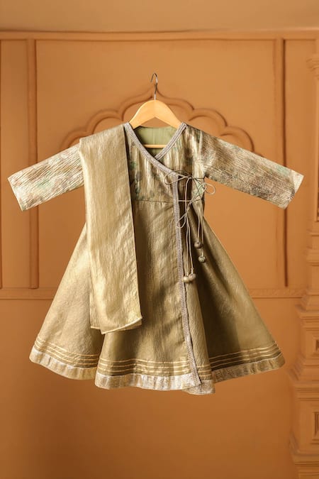 Casa Ninos Zeenat Wrap Angrakha Kurta & Dupatta Set 