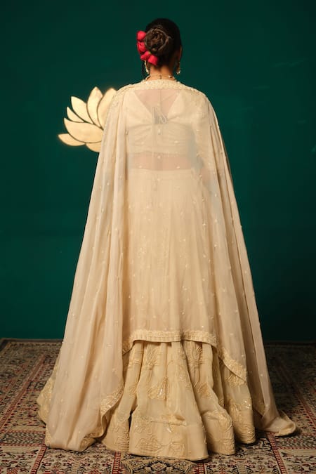 Niloufer By Aasif Ally Cutdana Embroidered Lehenga Blouse Set 