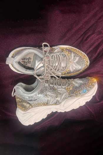 Shop Chal Jooti Silver Crystal Garden Embroidered Sneakers Online at Aza Fashions Shop_Chal Jooti_Silver Crystal Garden Embroidered Sneakers _Online_at_Aza_Fashions
