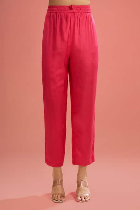 Samyukta Singhania Fuchsia Silk, Shantoon, Embroidery, Shibori Pattern Kurta Set at Aza Fashions Samyukta Singhania_Fuchsia Silk, Shantoon, Embroidery, Shibori Pattern Kurta Set _at_Aza_Fashions