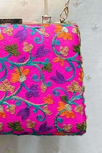 Shop Amyra Pink Embroidery Rouka Clutch Online at Aza Fashions Shop_Amyra_Pink Embroidery Rouka Clutch _Online_at_Aza_Fashions