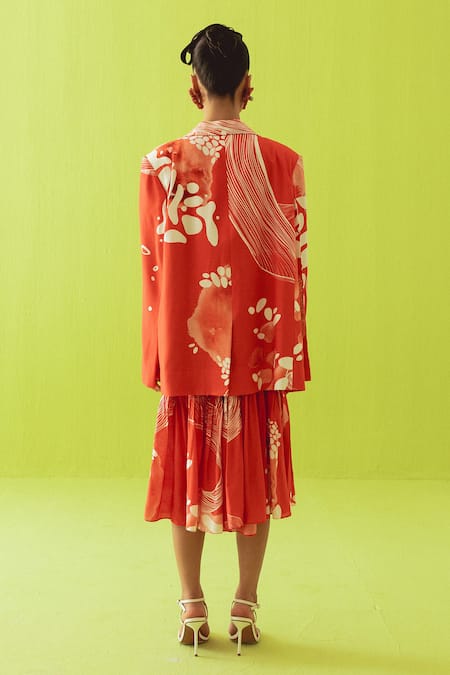 Esha Arora Gathered Dress With Blazer 