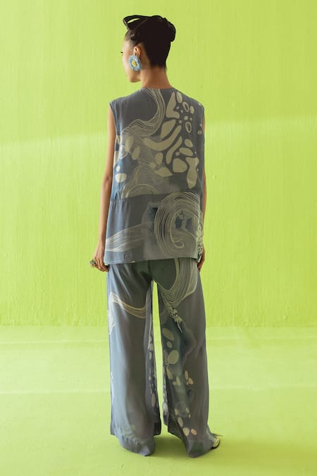 Esha Arora Printed Waistcoat & Palazzo Set 