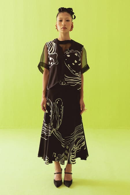 Esha Arora Printed Top Skirt Set 