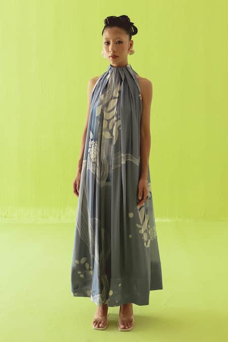 Esha Arora Printed Halter-Neck Dress 