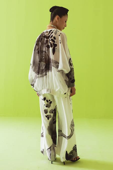 Esha Arora Monochrome Printed Top & Pant Set 