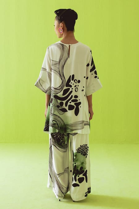 Esha Arora Printed Cotton Silk Top & Pant Set 