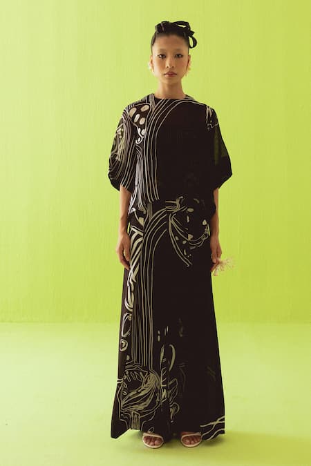 Esha Arora Sheer Abstract Printed Top & Palazzo Set 