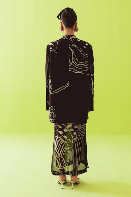 Esha Arora Cotton Silk Organza Blazer & Skirt Set 