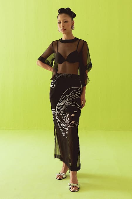 Esha Arora Cotton Silk Organza Blazer & Skirt Set 