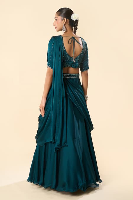 Samyukta Singhania Hand Embroidered Lehenga Saree With Blouse 