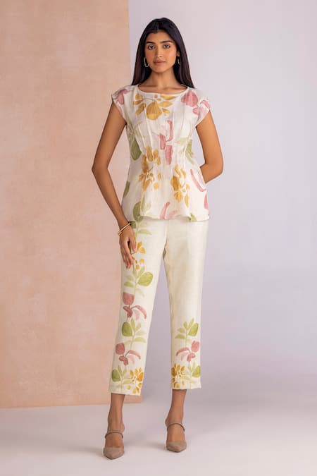Kaveri Tropical Oasis Tuck Top Pant Set 