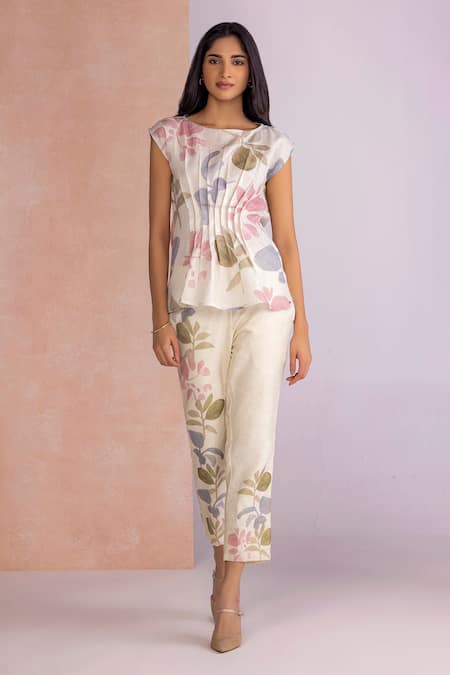 Kaveri Tropical Oasis Tuck Top Pant Set 