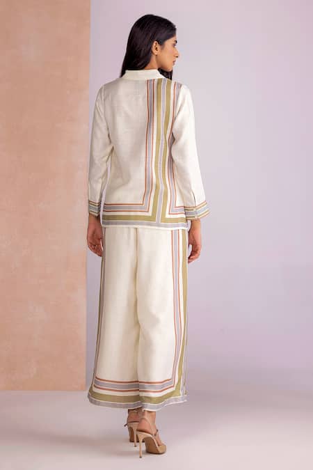 Kaveri Stripe Drama Shirt Pant Set 