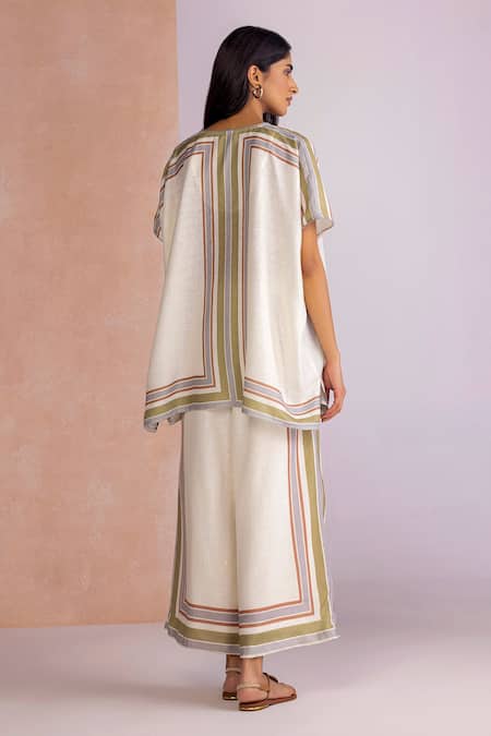 Kaveri Stripe Drama Square Top Pant Set 