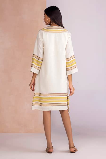 Kaveri Stripe Drama Gypsy Short Dress 